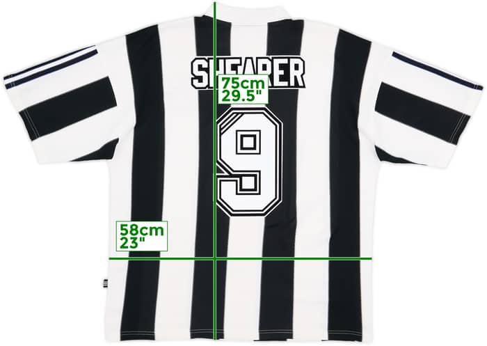 1995-97 Newcastle Home Shirt Shearer #9 - 6/10 - (L)