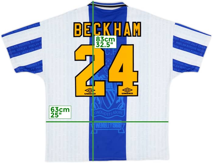1994-96 Manchester United Third Shirt Beckham #24 - 9/10 - (XXL)