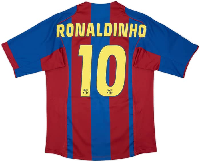 2004-05 Barcelona Home Shirt Ronaldinho #10 - 9/10 - (M)