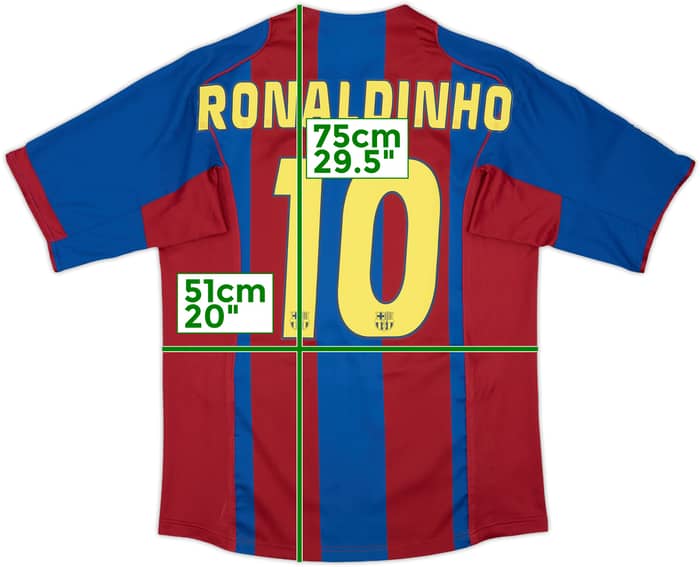 2004-05 Barcelona Home Shirt Ronaldinho #10 - 9/10 - (M)