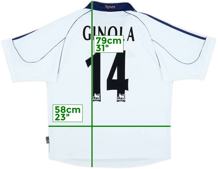 1999-01 Tottenham Home Shirt Ginola #14 - 8/10 - (L)