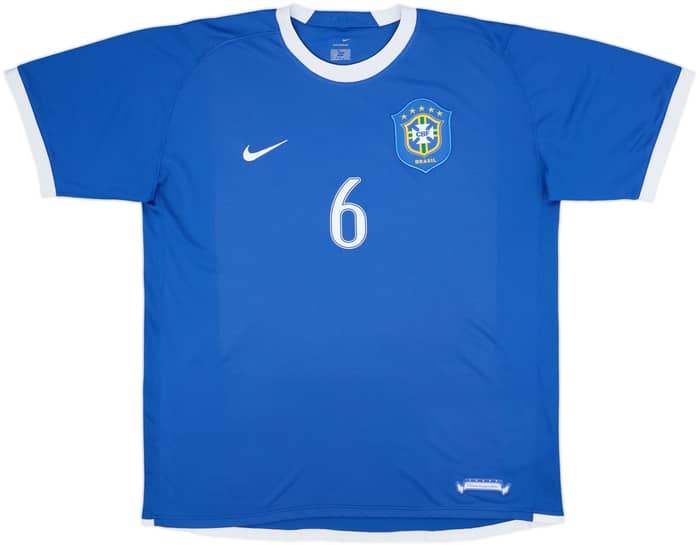 2006-07 Brazil Away Shirt R.Carlos #6 - 9/10 - (XL)