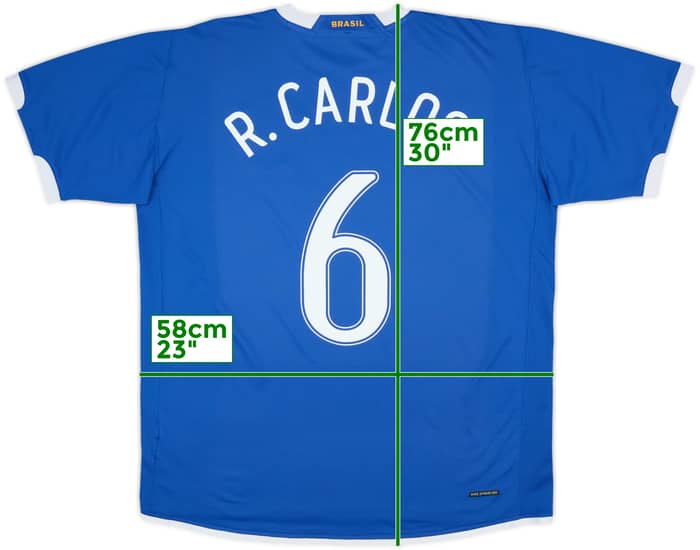 2006-07 Brazil Away Shirt R.Carlos #6 - 9/10 - (XL)