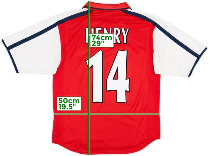 2000-02 Arsenal Home Shirt Henry #14 - 7/10 - (S)