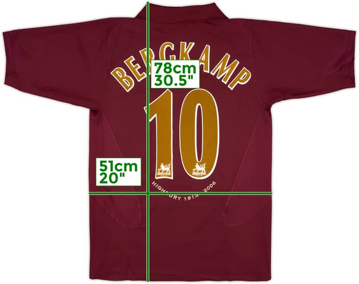 2005-06 Arsenal Home Shirt Bergkamp #10 - 8/10 - (M)