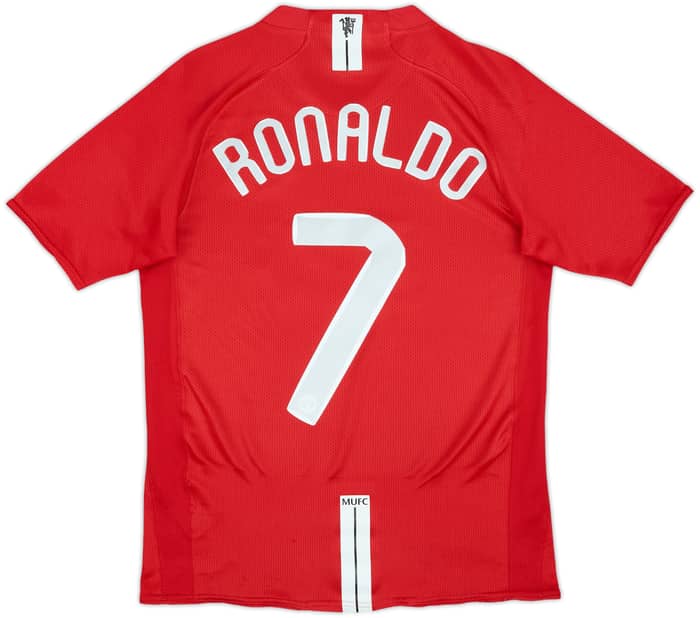 2007-09 Manchester United Home Shirt Ronaldo #7 - 7/10 - (XL.Boys)