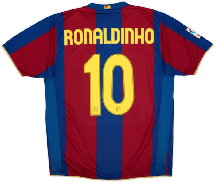 2007-08 Barcelona Home Shirt Ronaldinho #10 - 6/10 - (L)