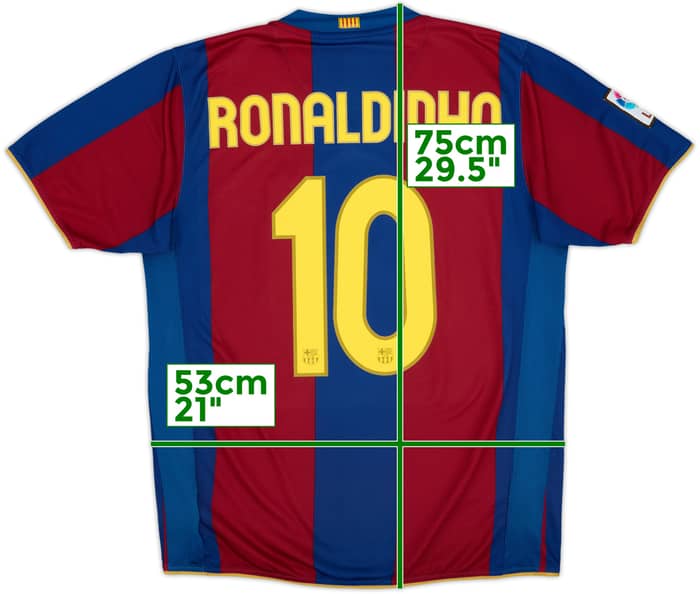 2007-08 Barcelona Home Shirt Ronaldinho #10 - 6/10 - (L)