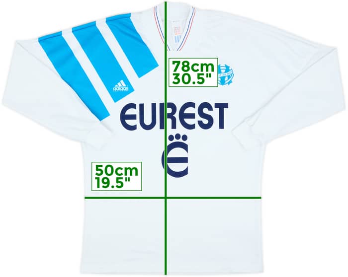 1993-94 Olympique Marseille Home L/S Shirt - 9/10 - (M)