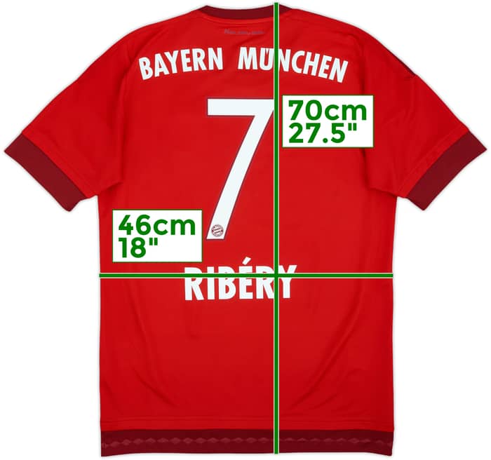 2015-16 Bayern Munich Home Shirt Ribery #7 - 8/10 - (S)