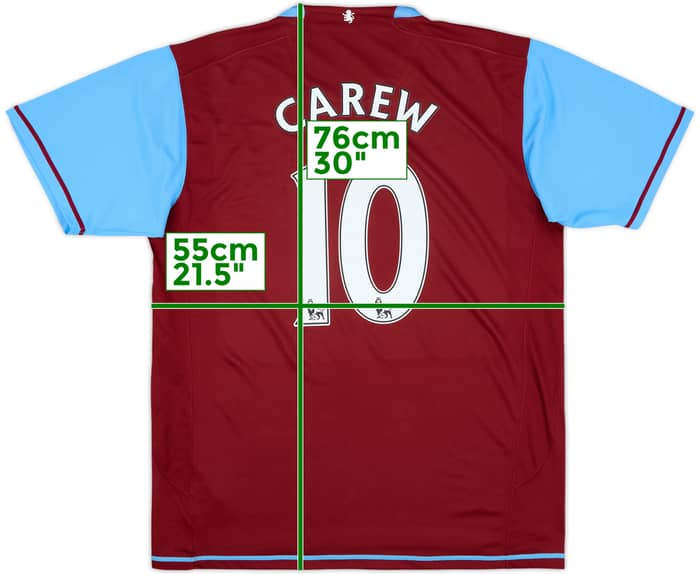 2007-08 Aston Villa Home Shirt Carew #10 - 10/10 - (L)