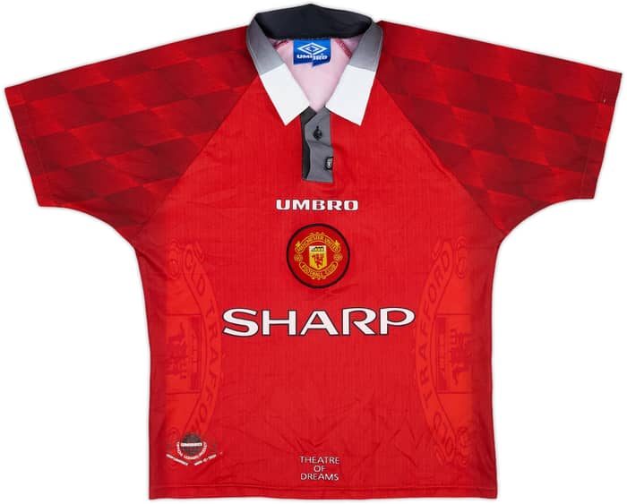 1996-98 Manchester United Home Shirt Butt #8 - 8/10 - (Y)