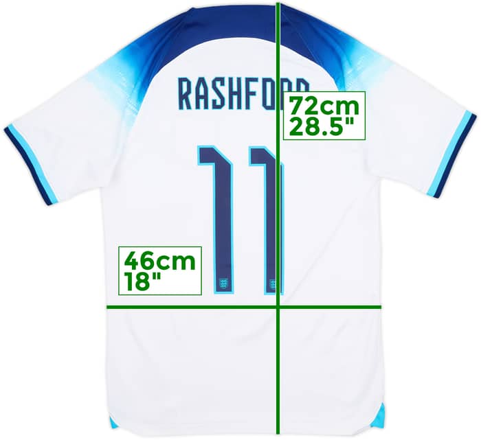 2022-23 England Home Shirt Rashford #11 - 5/10 - (S)
