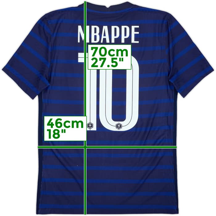 2020-21 France Authentic Home Shirt Mbappe #10 - 8/10 - (S)