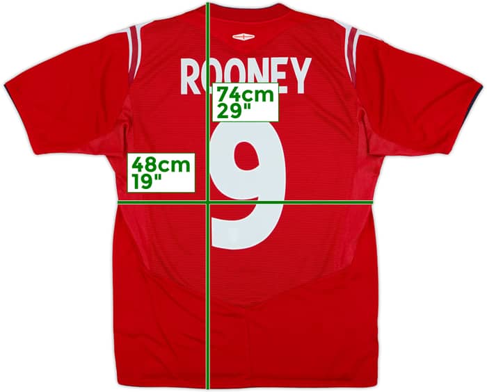 2004-06 England Away Shirt Rooney #9 - 7/10 - (M)