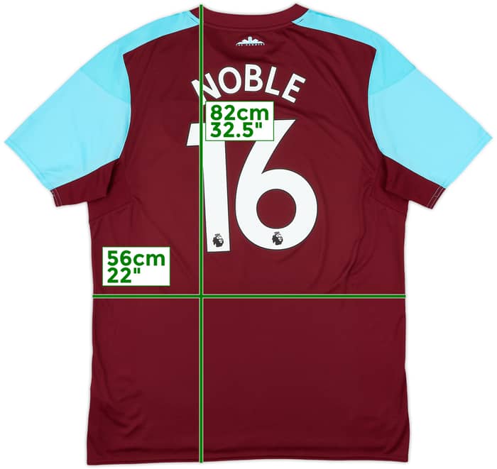 2017-18 West Ham Home Shirt Noble #16 - 8/10 - (XL)