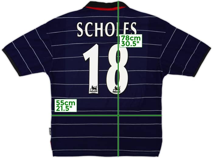 1999-00 Manchester United Away Shirt Scholes #18 - 8/10 - (M)