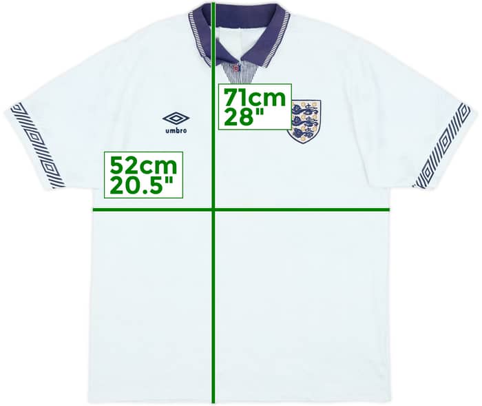 1990-92 England Home Shirt - 7/10 - (L)