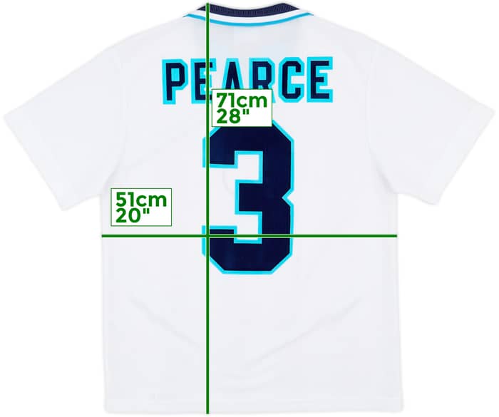 1995-97 England Home Shirt Pearce #3 - 9/10 - (M)