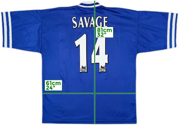 1996-98 Leicester Home Shirt Savage #14 - 9/10 - (L)
