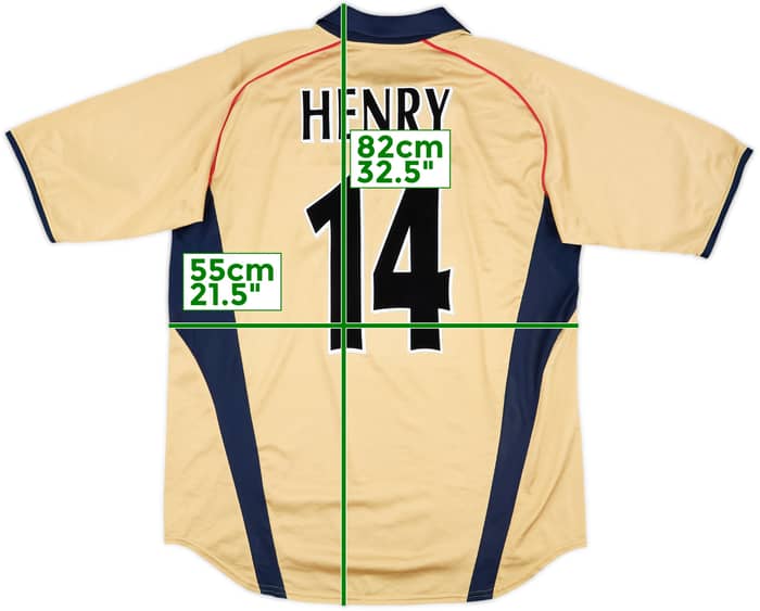 2001-02 Arsenal Away Shirt Henry #14 - 8/10 - (L)