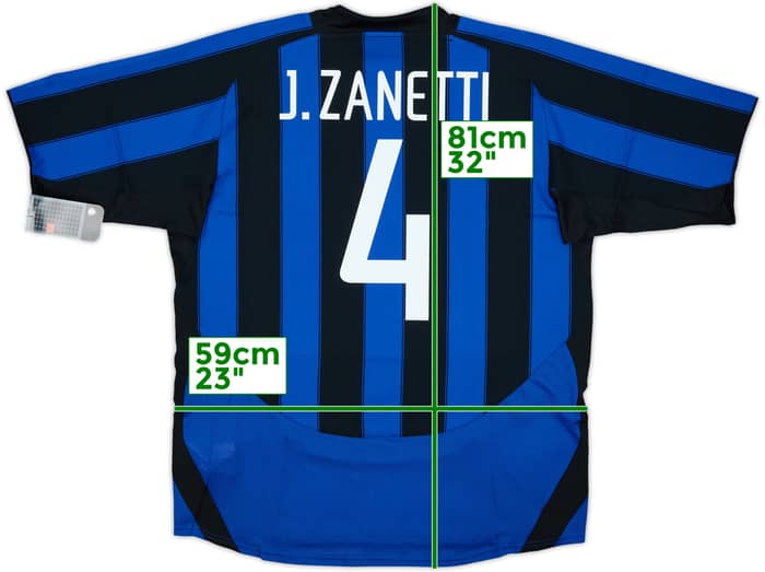 2003-04 Inter Milan Player Issue Home Shirt J.Zanetti #4 (XL)