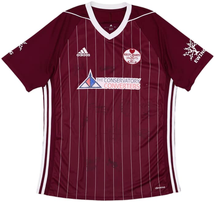 2017-18 Kelty Hearts Squad Signed Home Shirt - 6/10 - (L)