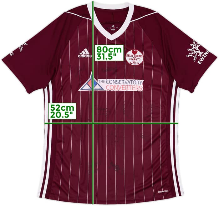 2017-18 Kelty Hearts Squad Signed Home Shirt - 6/10 - (L)