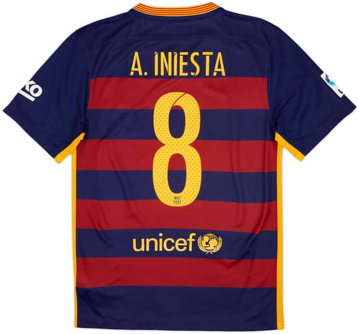2015-16 Barcelona Home Shirt A.Iniesta #8 - 6/10 - (S)