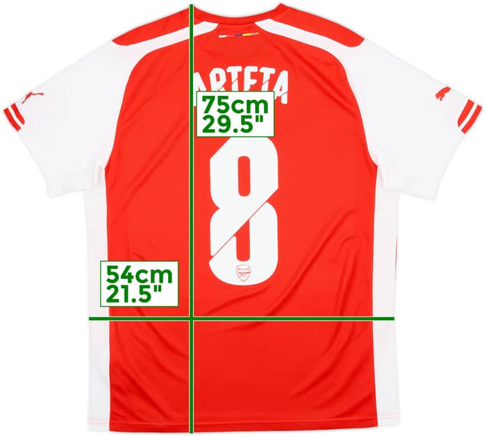 2014-15 Arsenal Home Shirt Arteta #8 - 8/10 - (L)