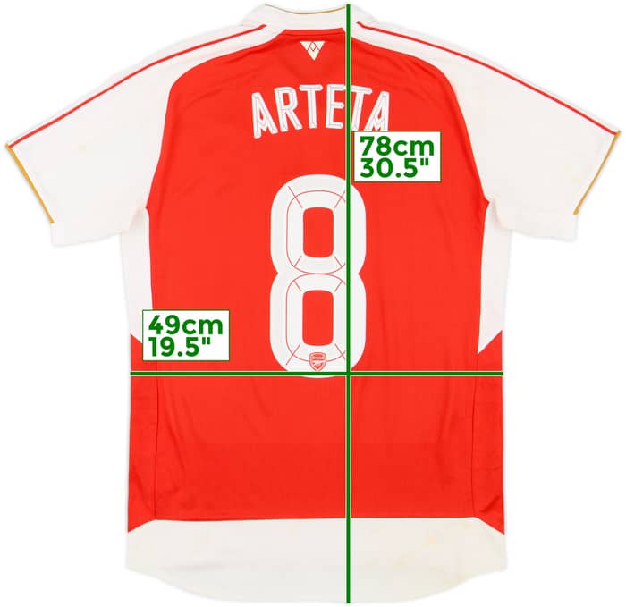 2015-16 Arsenal Home Shirt Arteta #8 - 6/10 - (M)