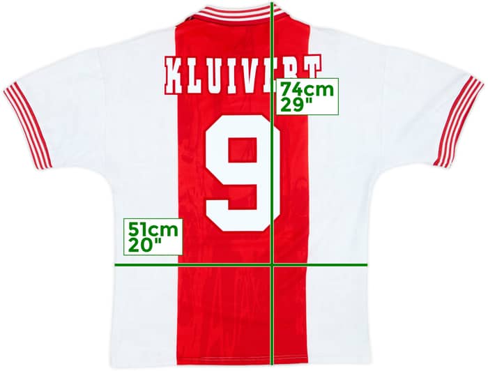 1996-97 Ajax Home Shirt Kluivert #9 - 9/10 - (M)