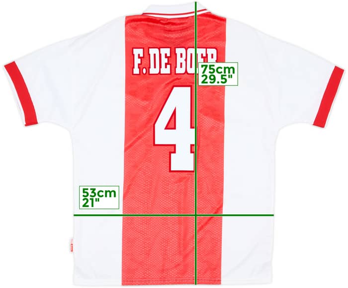 1998-99 Ajax Home Shirt F.De Boer #4 - 10/10 - (L)