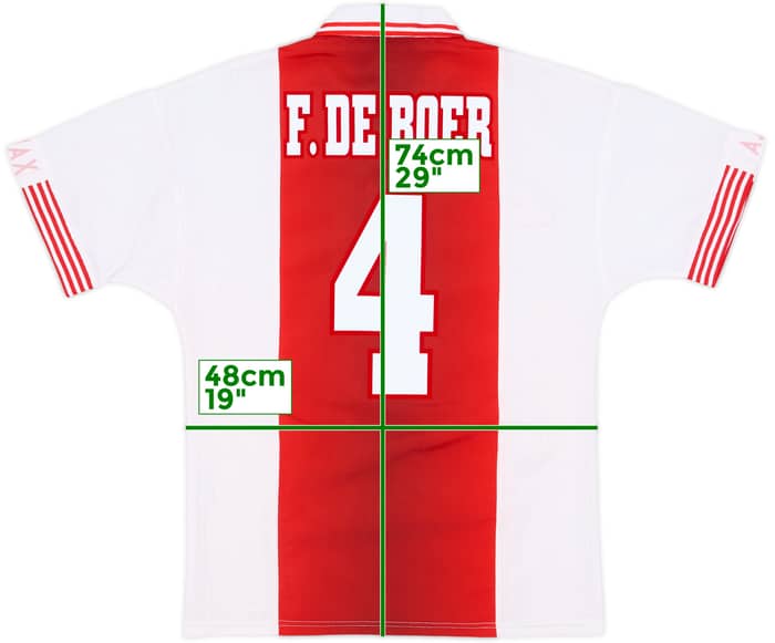1997-98 Ajax Home Shirt F.De Boer #4 - 9/10 - (S)