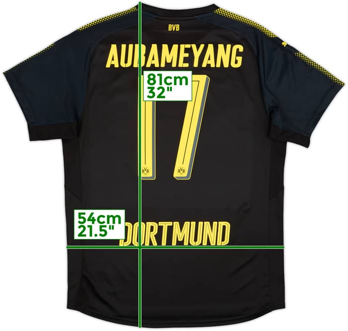 2017-18 Borussia Dortmund Away Shirt Aubameyang #17 - 9/10 - (L)