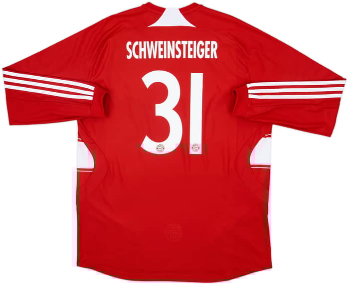 2008-09 Bayern Munich Player Issue Home L/S Shirt Schweinsteiger #31 - 8/10 - (XL)