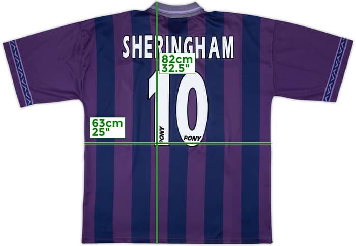 1995-97 Tottenham Away Shirt Sheringham #10 - 7/10 - (XL)