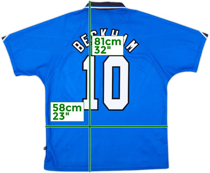 1996-98 Manchester United Third Shirt Beckham #10 - 8/10 - (XL)