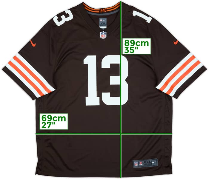 2022-25 Cleveland Browns Bojorquez #13 Nike Game Home Jersey - 8/10 - (XXL)