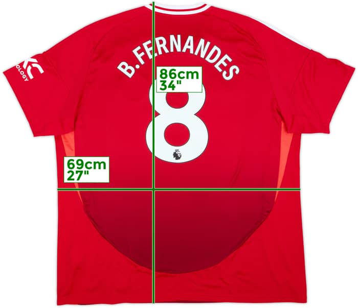 2024-25 Manchester United Home Shirt B.Fernandes #8 - 10/10 - (3XL)