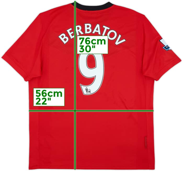 2009-10 Manchester United Home Shirt Berbatov #9 - 8/10 - (L)