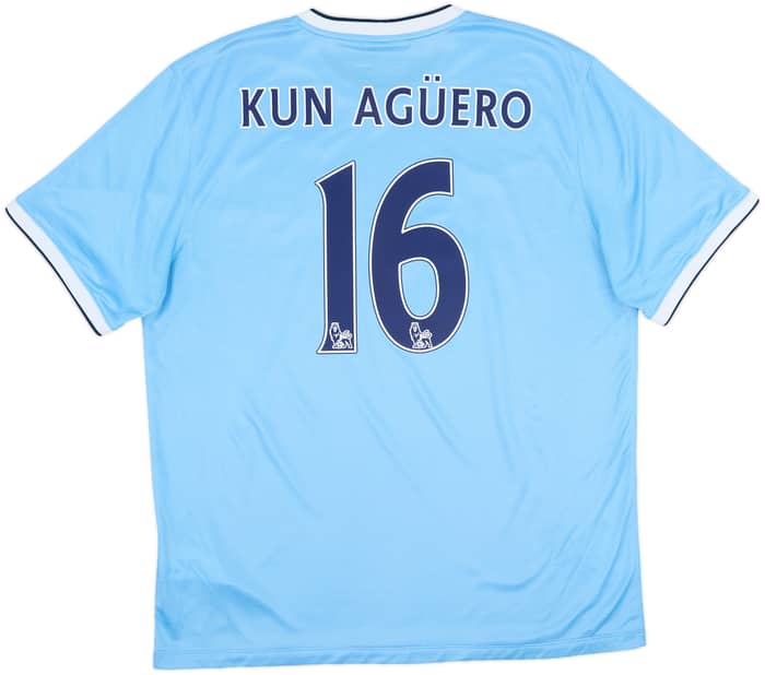 2013-14 Manchester City Home Shirt Kun Aguero #16 - 7/10 - (XL)