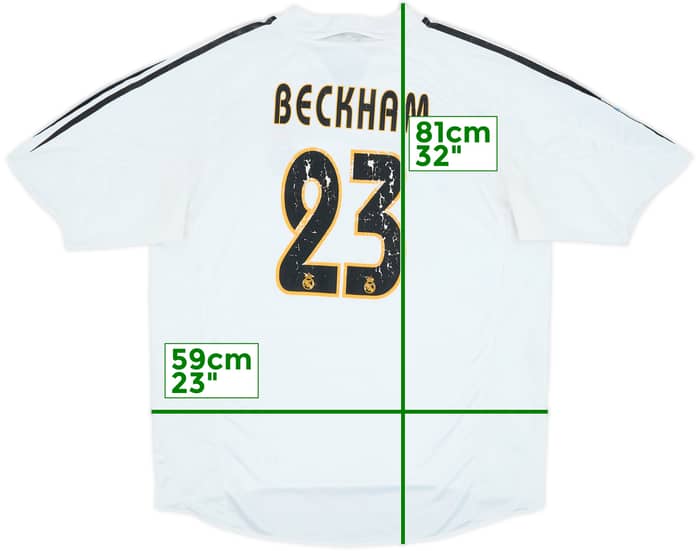 2004-05 Real Madrid Home Shirt Beckham #23 - 3/10 - (XL)