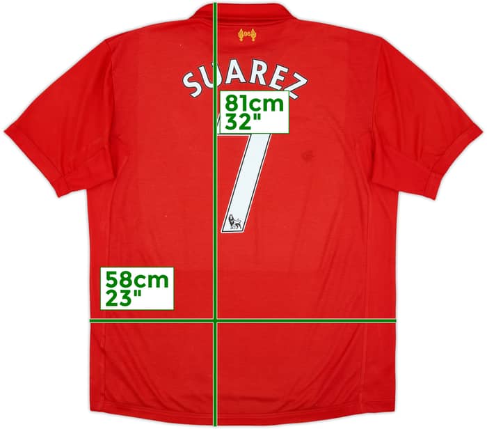 2012-13 Liverpool Home Shirt Suarez #7 - 6/10 - (XXL)