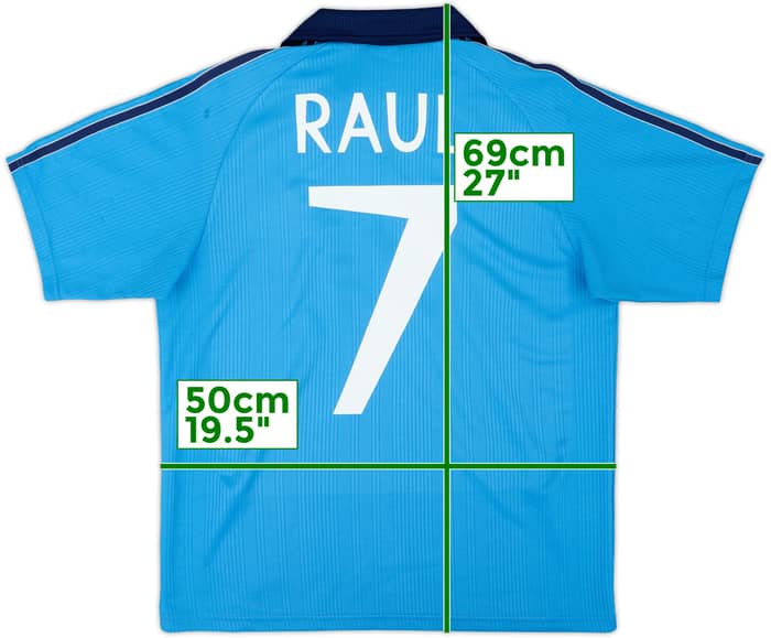 1999-00 Real Madrid Third Shirt Raul #7 - 8/10 - (XL.Boys)