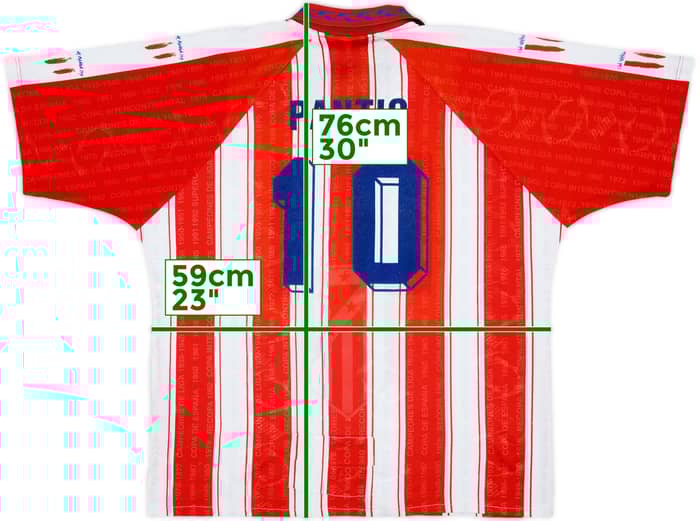 1995-96 Atletico Madrid Home Shirt Pantic #10 - 4/10 - (XXL)