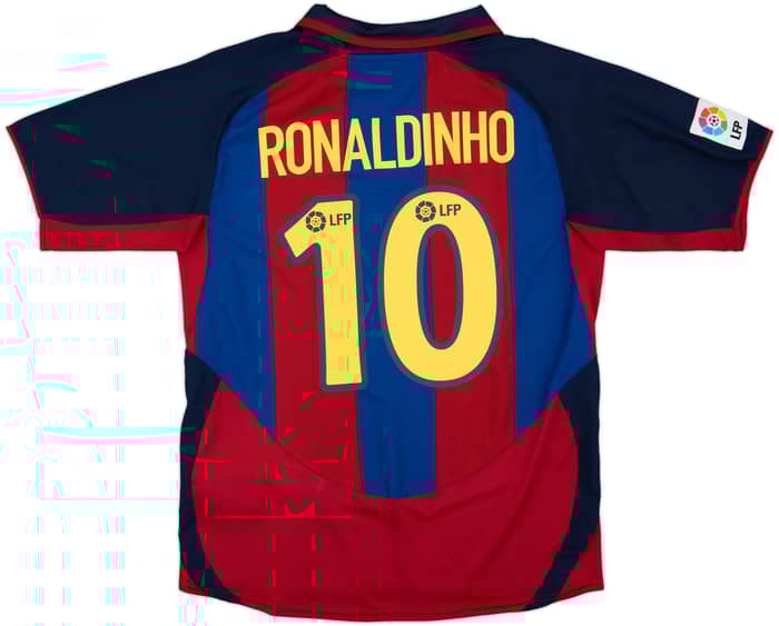 2003-04 Barcelona Home Shirt Ronaldinho #10 - 9/10 - (M)