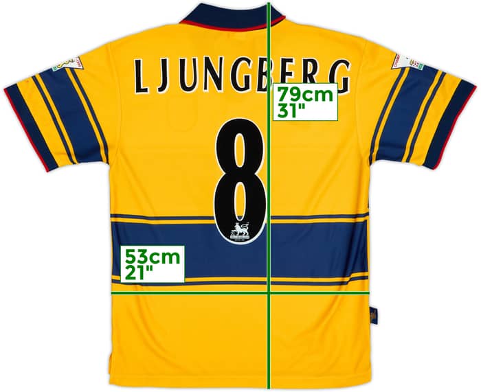1997-99 Arsenal Away Shirt Ljungberg #8 - 9/10 - (M)