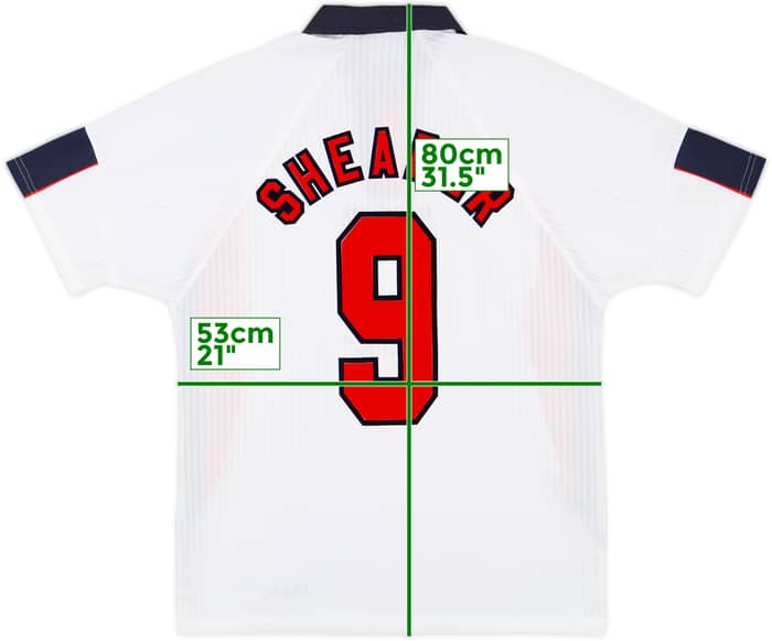 1997-99 England Home Shirt Shearer #9 - 8/10 - (L)