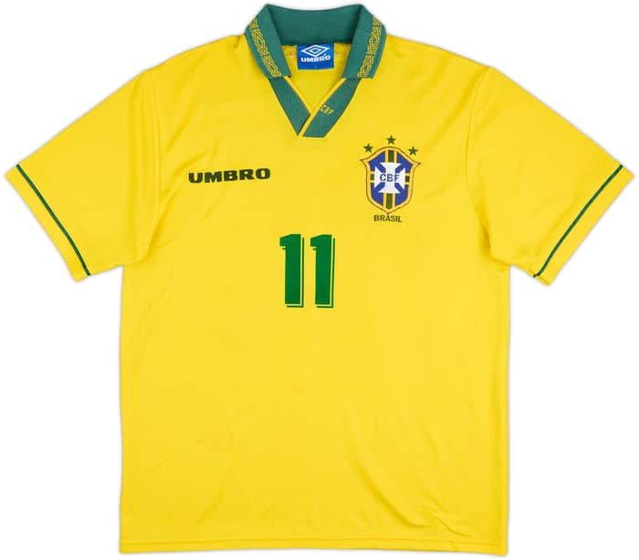 1993-94 Brazil Home Shirt Romario #11 - 8/10 - (M)